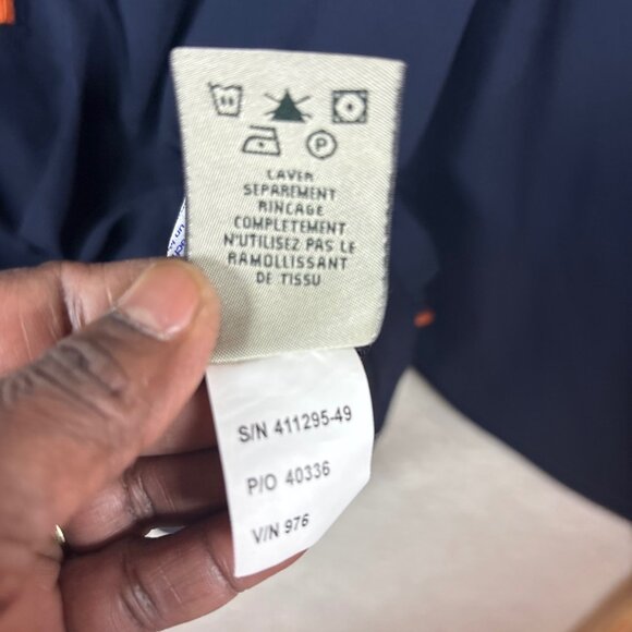 Cutter & Buck Climagard Navy Blue & Orange 1/4 Zip Pullover Jacket L - Picture 16 of 16